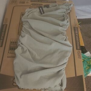 Elegant Green Ruched Skirt